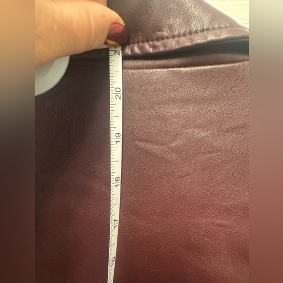 Bagatelle Burgundy Belted Moto Faux Leather Jacket Medium NWT - Picture 7 of 9